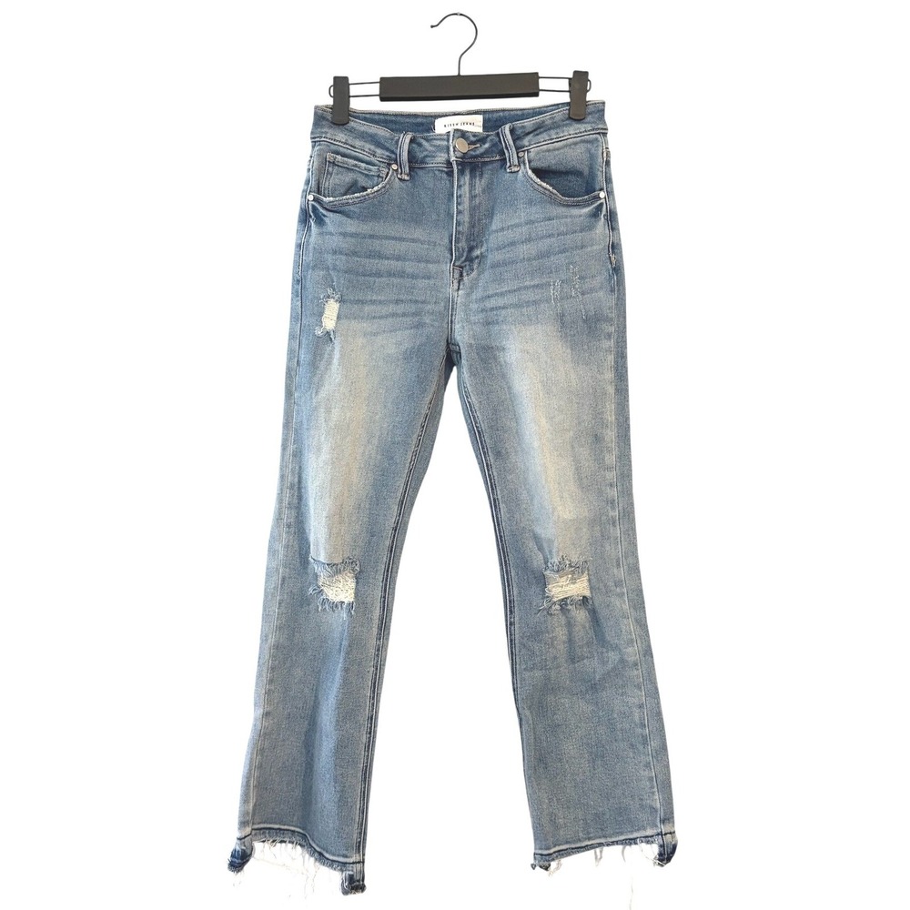 Risen Jeans Los Angeles Distressed Straight Leg Light Wash SIZE 27